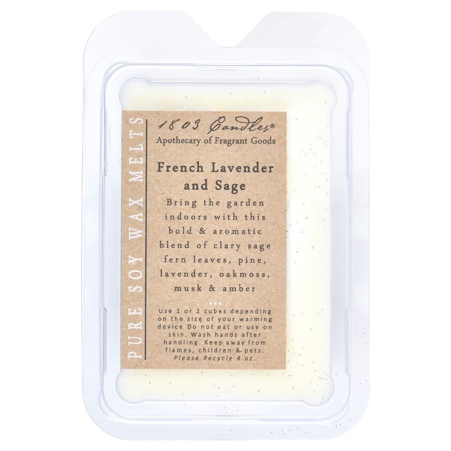 1803 Wax Melters - 4 oz. Pure Soy Wax - French Lavender & Sage