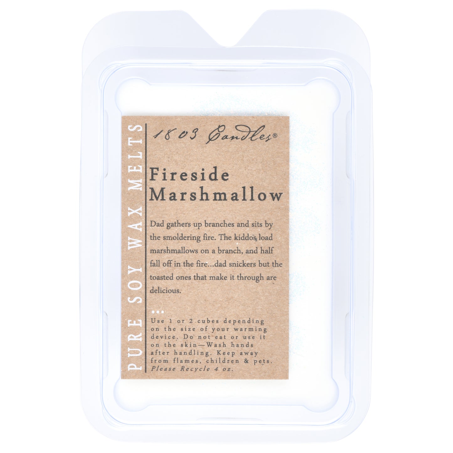 1803 Wax Melters - 4 oz. Pure Soy Wax - Fireside Marshmallow