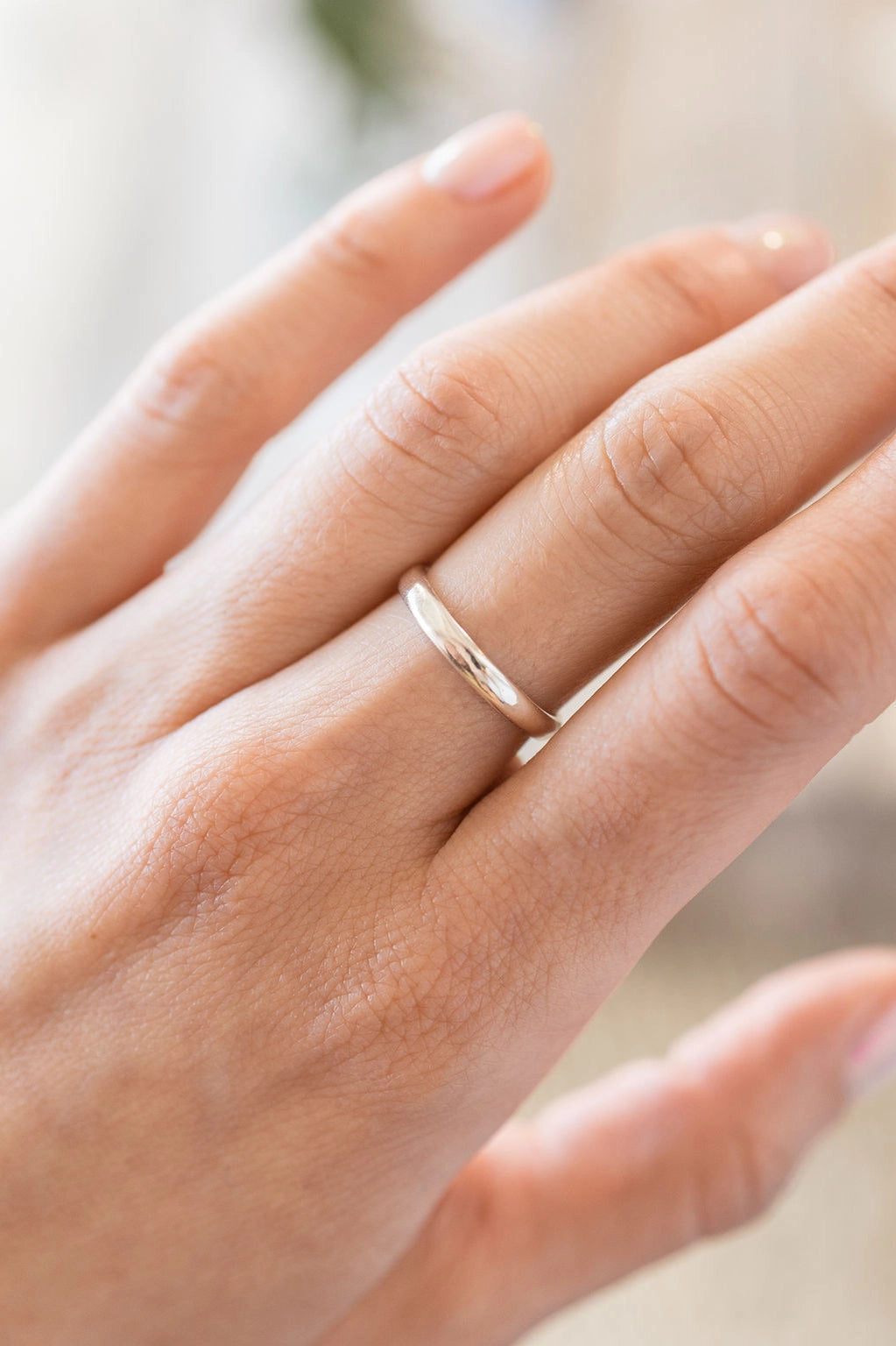 Thick Half Round Ring - Sterling Silver