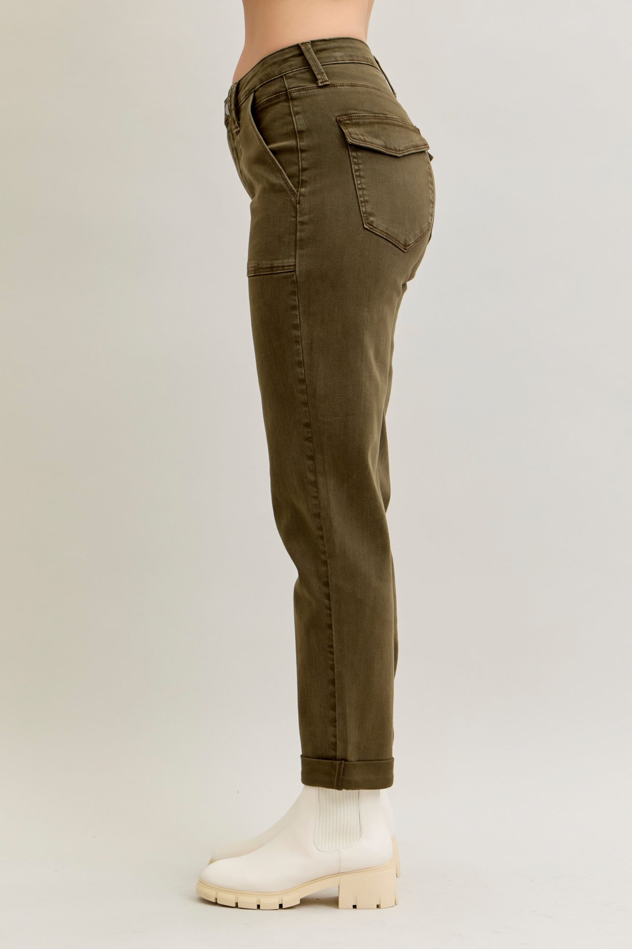 Judy Blue HW Aurora Weekender Garment Dyed Cuffed Jeans