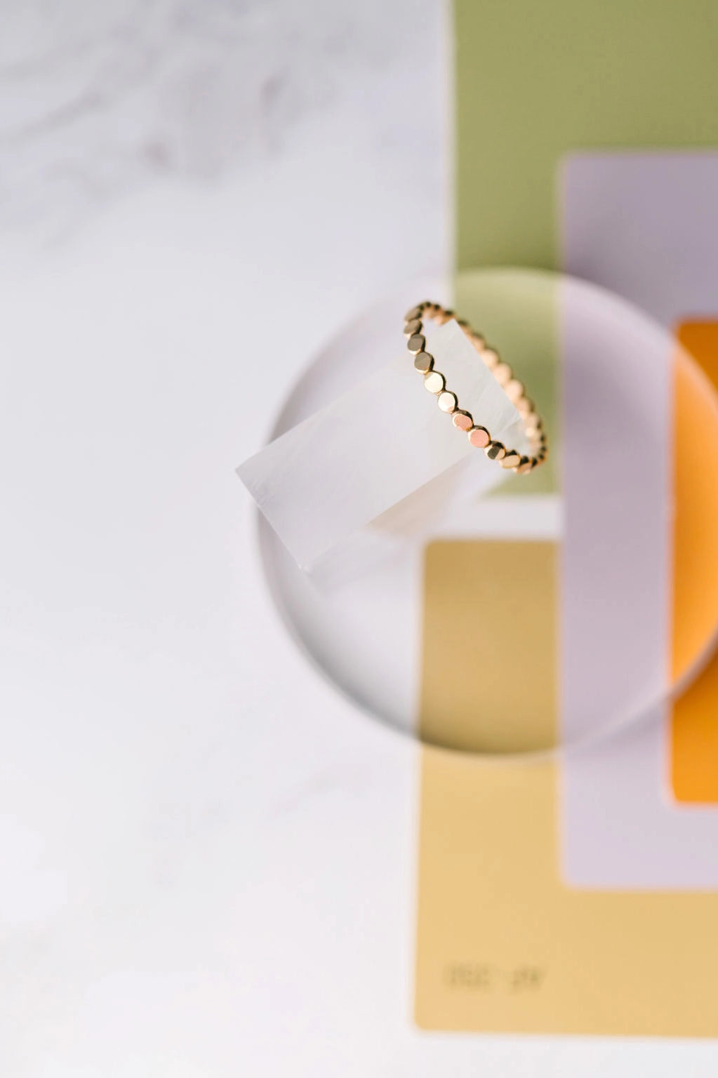 Coin Hammered Disc Stacking Ring - Gold Filled
