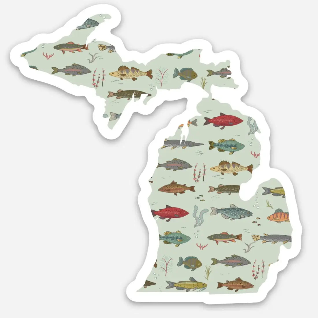 Freshwater Fish Michigan State Sticker