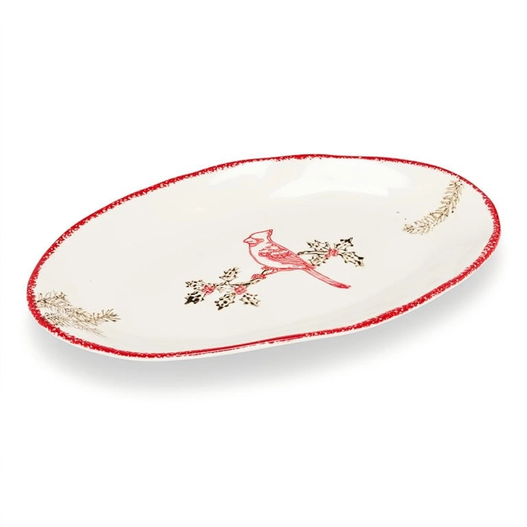 Cardinal Stamp Oval Plate
