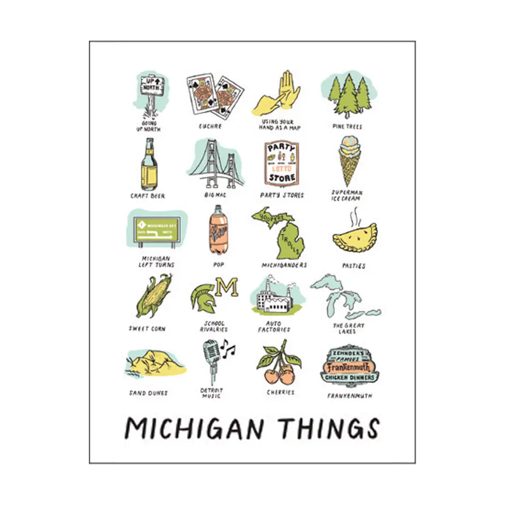 Michigan Things Letterpress Card