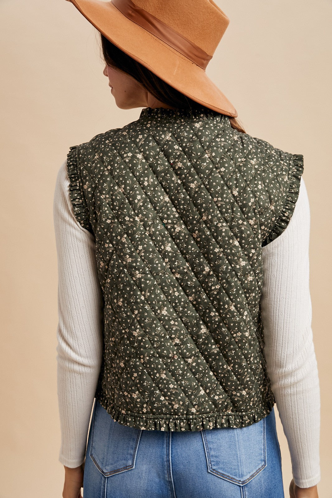 Ditsy Floral Print Vest