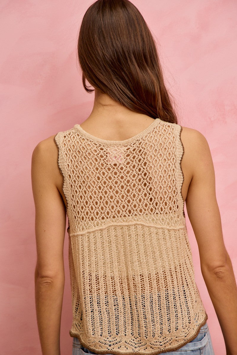 Crochet Lace Sleeveless Top