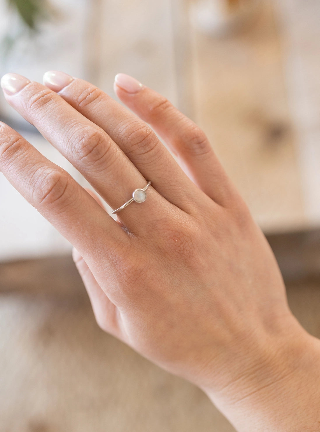 Moonstone Stacking Ring - Silver
