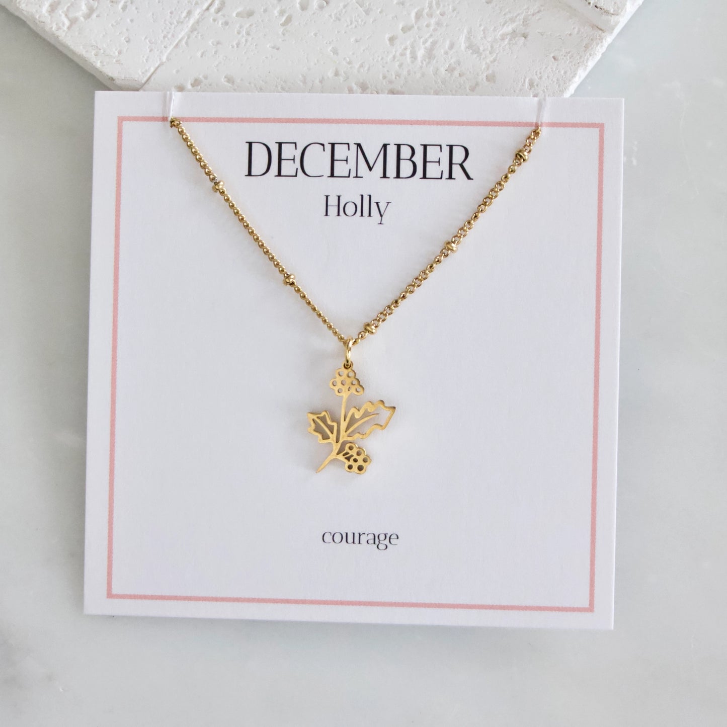 Waterproof Birth Flower Necklaces