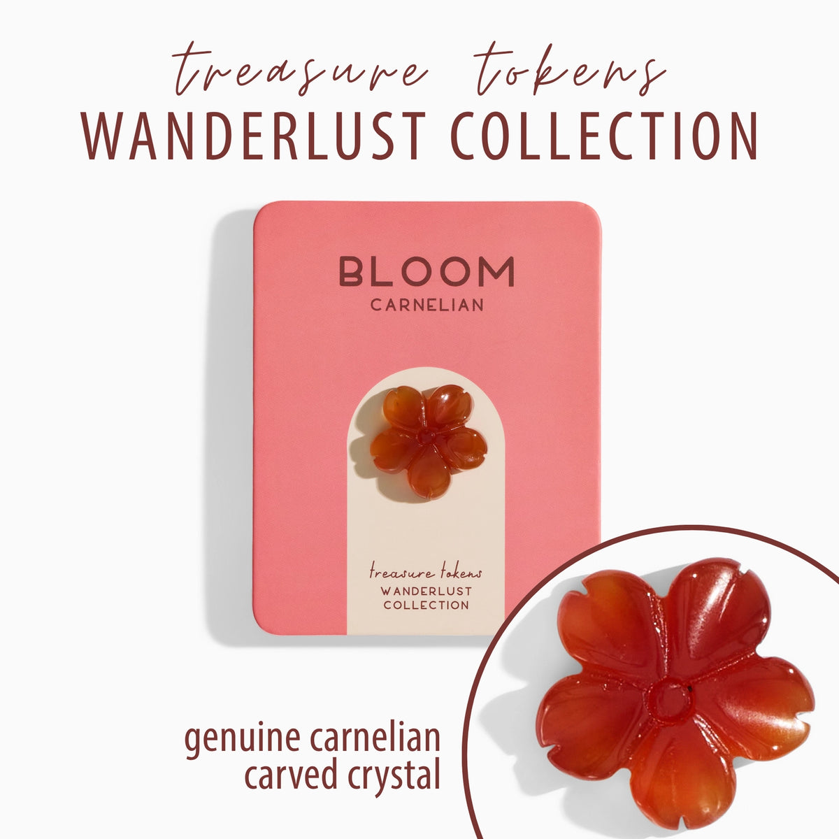Treasure Tokens: Carnelian Crystal Hibiscus