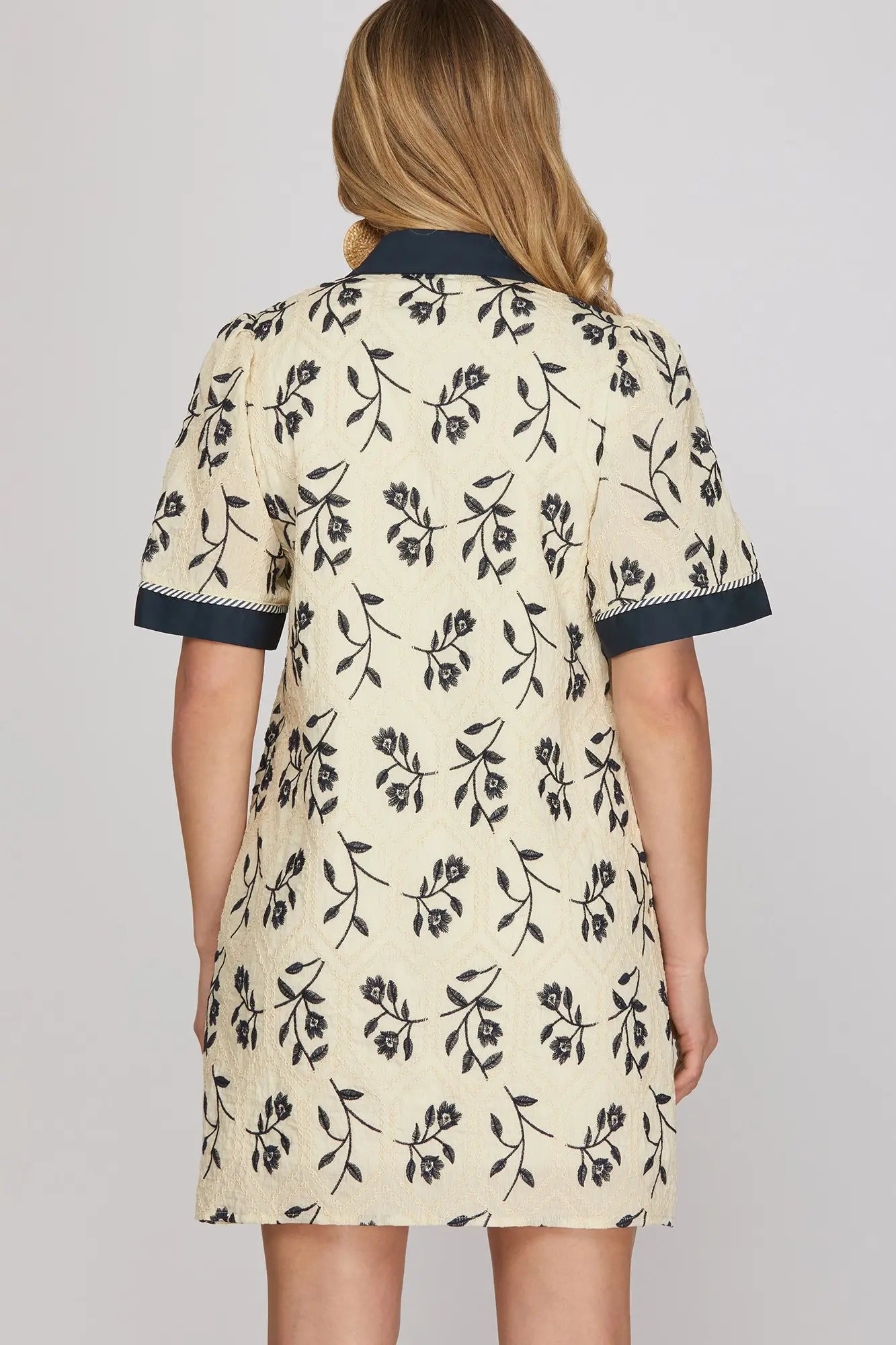 Short Sleeve Embroidered Dress