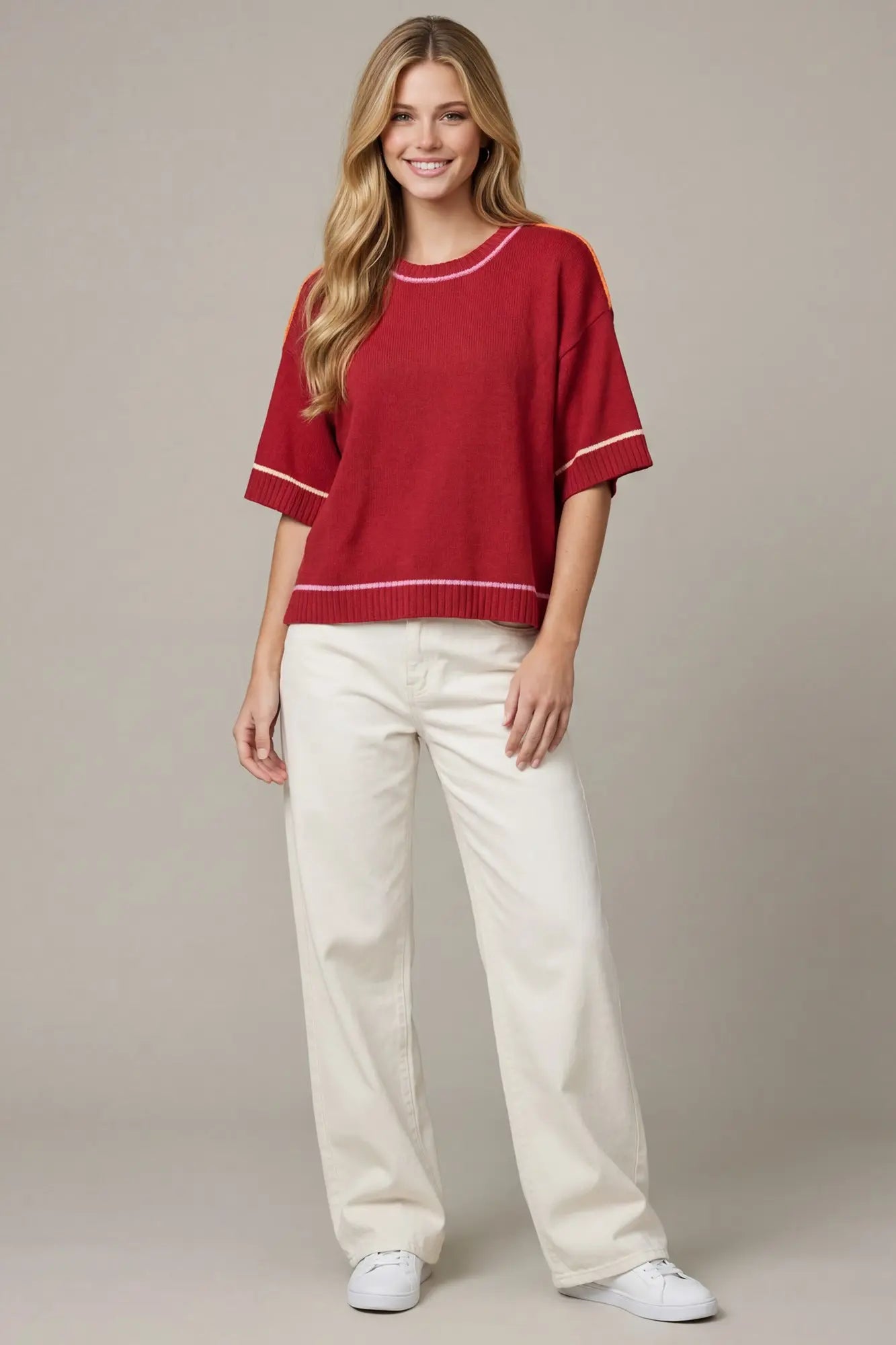 1/2 Sleeve Top - Red