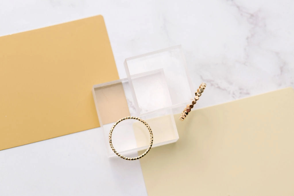 Coin Hammered Disc Stacking Ring - Gold Filled