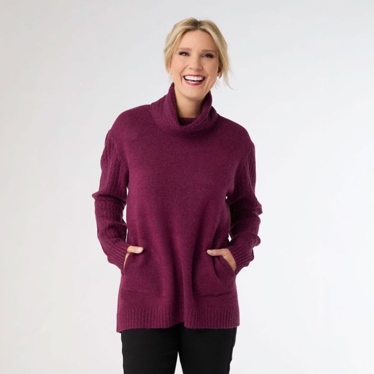 Luxe Cowl Neck Sweater - Purple