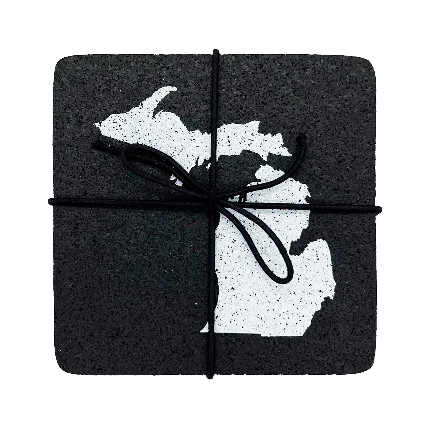 Michigan Silhouette Recycled Tire Coaster Set of Four