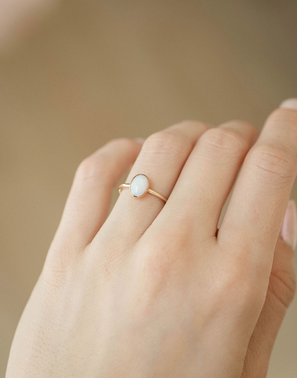 Opal Oval Ring in Gold Filled