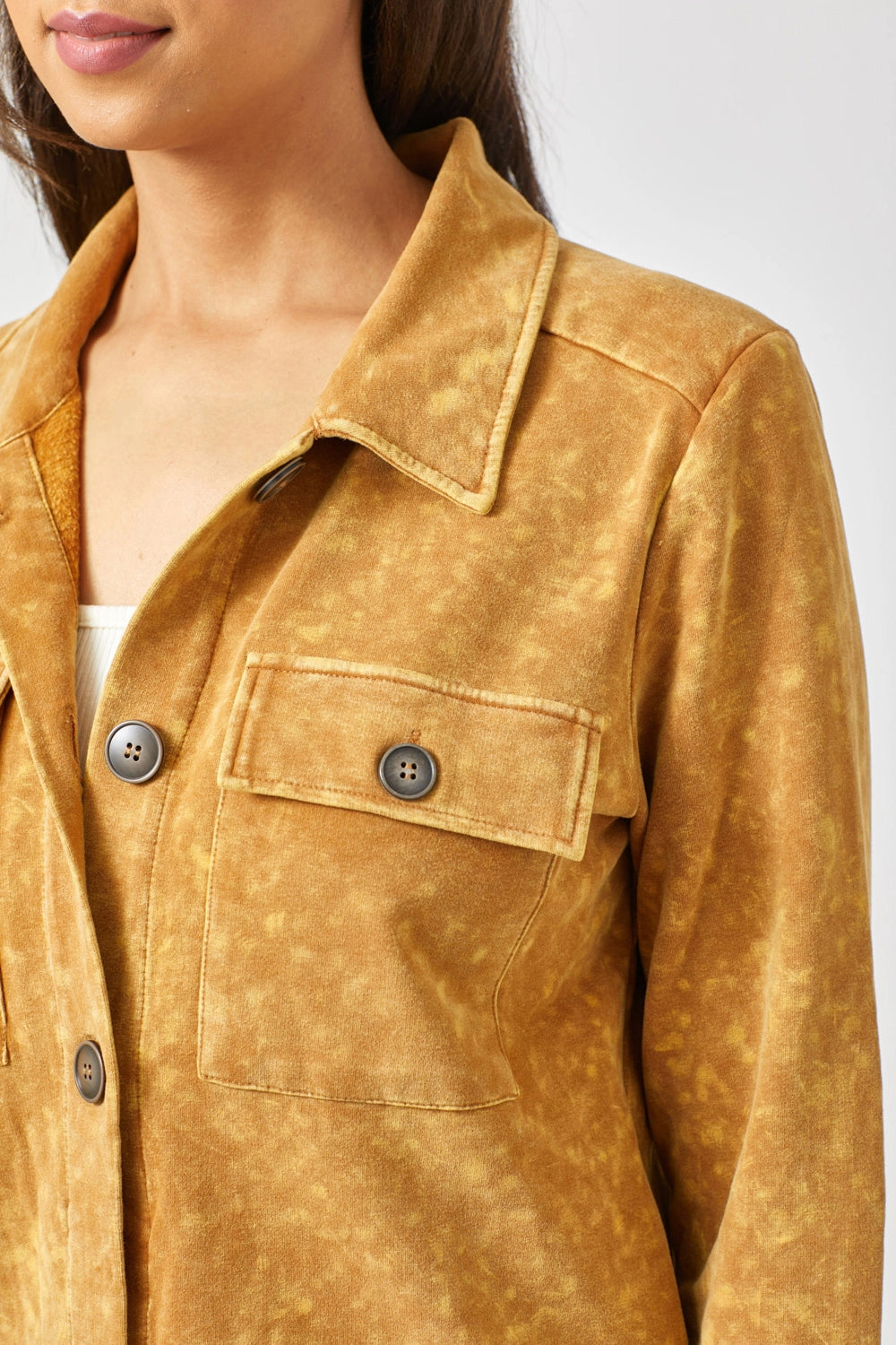 Washed Shacket - Mustard