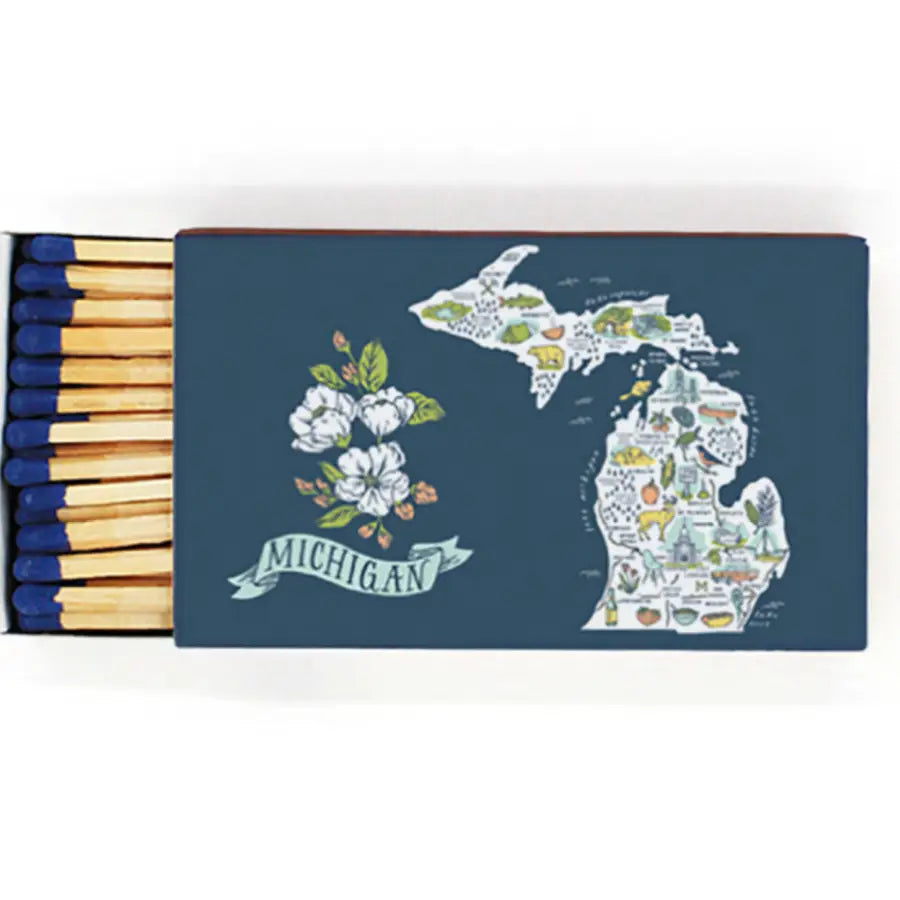 Illustrated Michigan Map Extra-Long 4" Matches