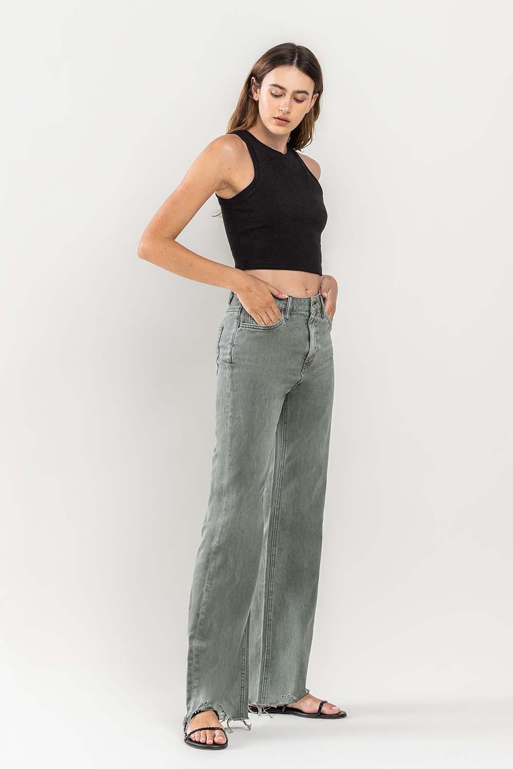 90's Vintage Super High Rise Flare Jeans