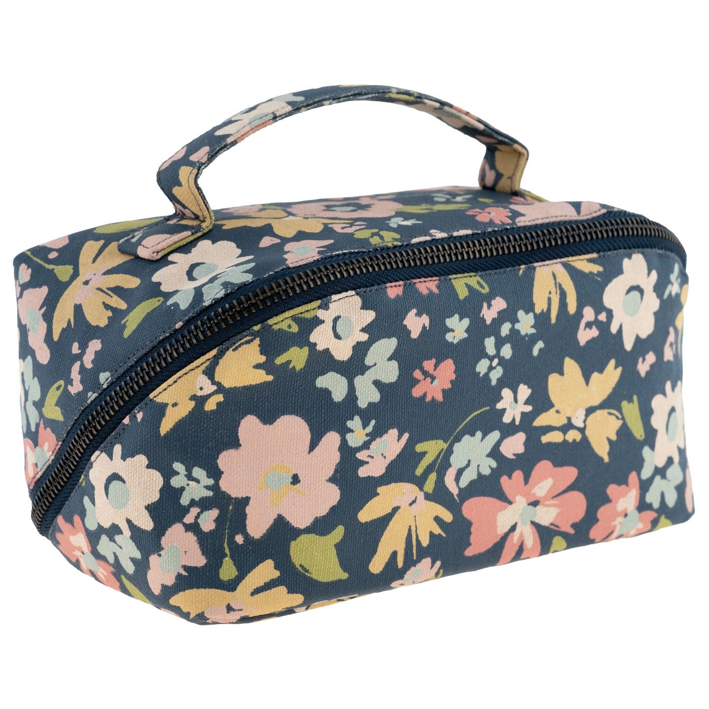 Navy Floral Cosmetic Bag