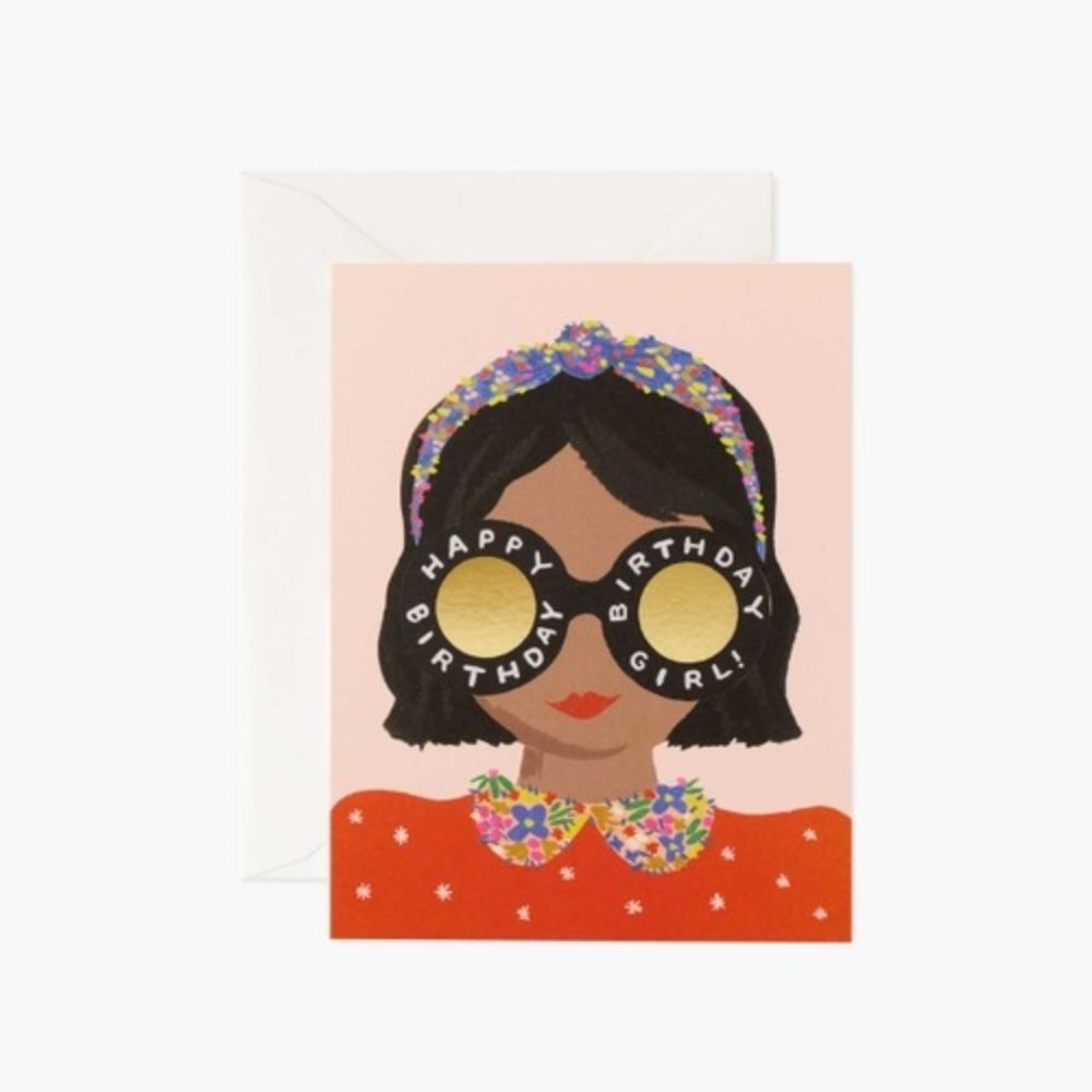 Headband Birthday Girl Card