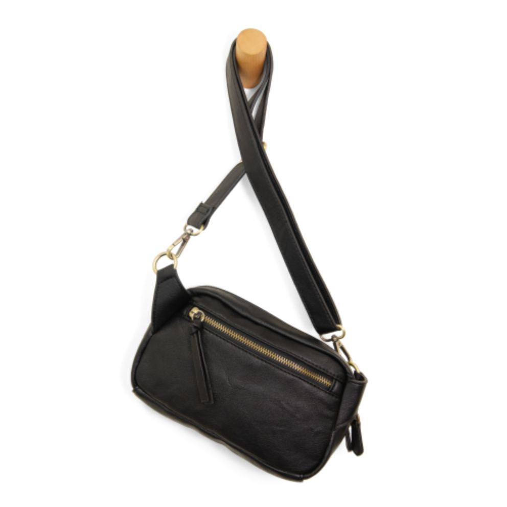 Kylie Double Zip Sling - Black