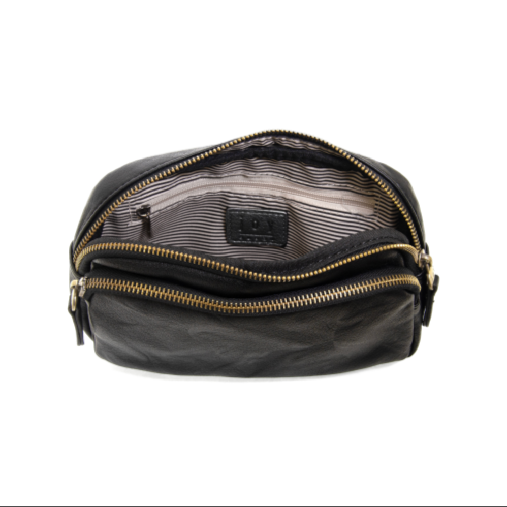 Kylie Double Zip Sling - Black