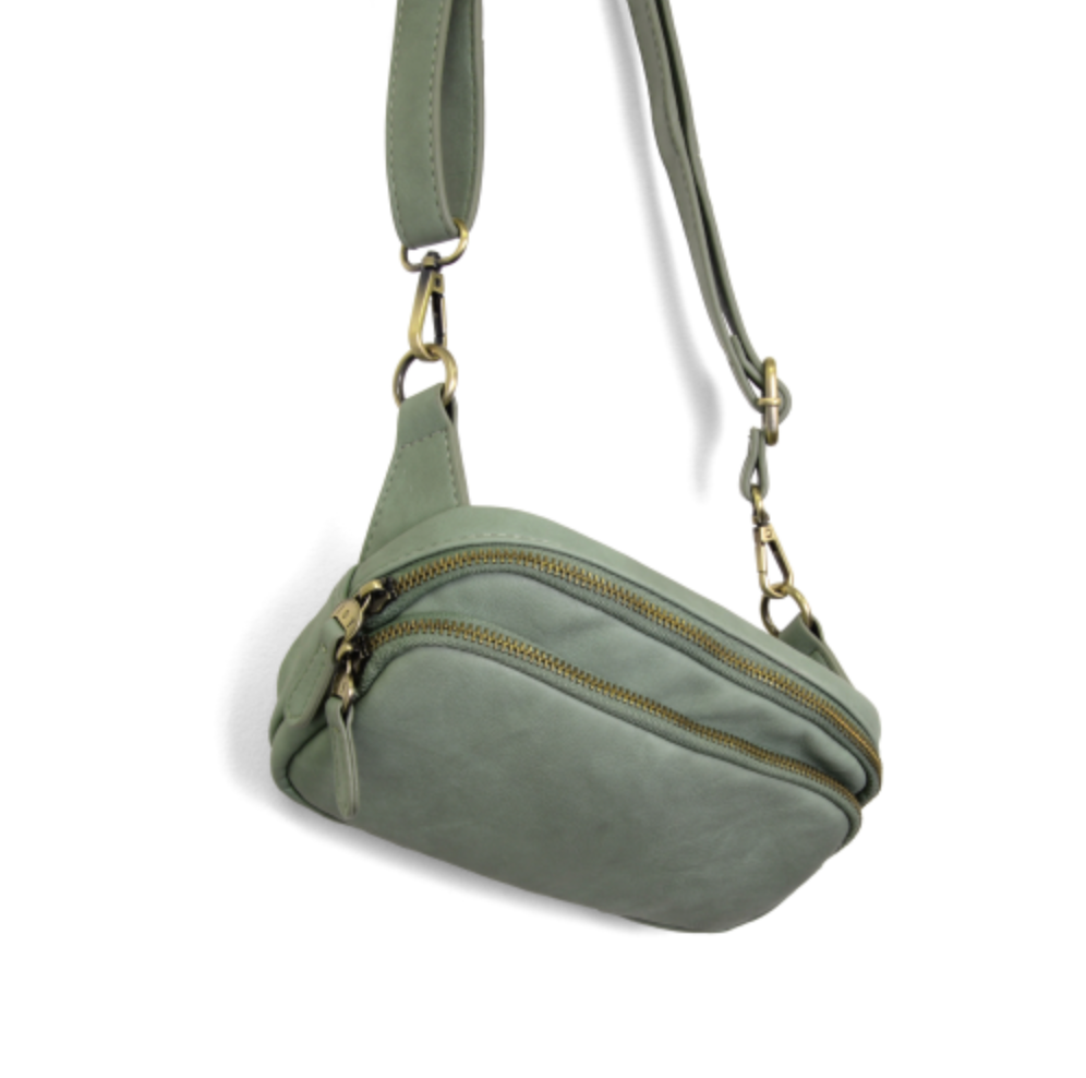 Kylie Double Zip Sling - Sage