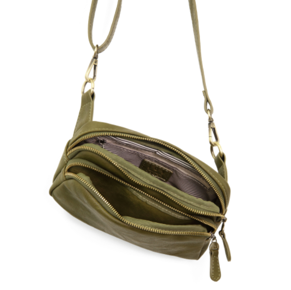 Kylie Double Zip Sling - Olive