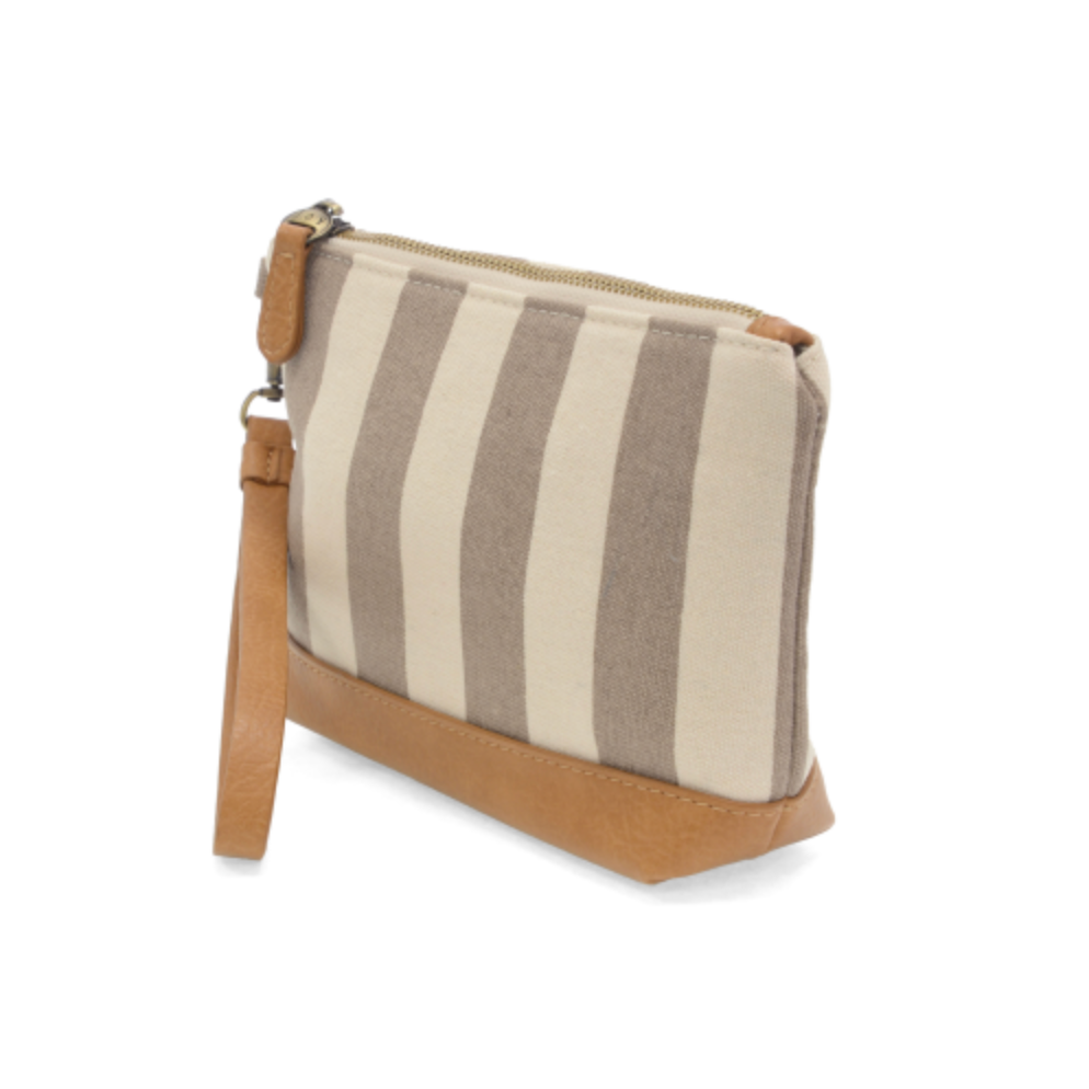 Neutral Awning Canvas Wristlet
