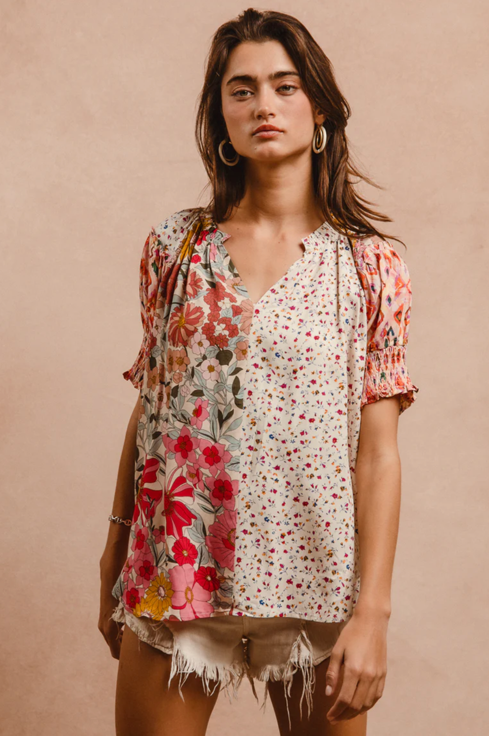 Woven Print Mix and Match Top