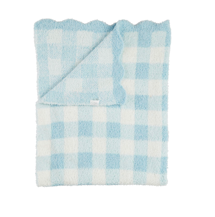Blue Gingham Chenille Blanket