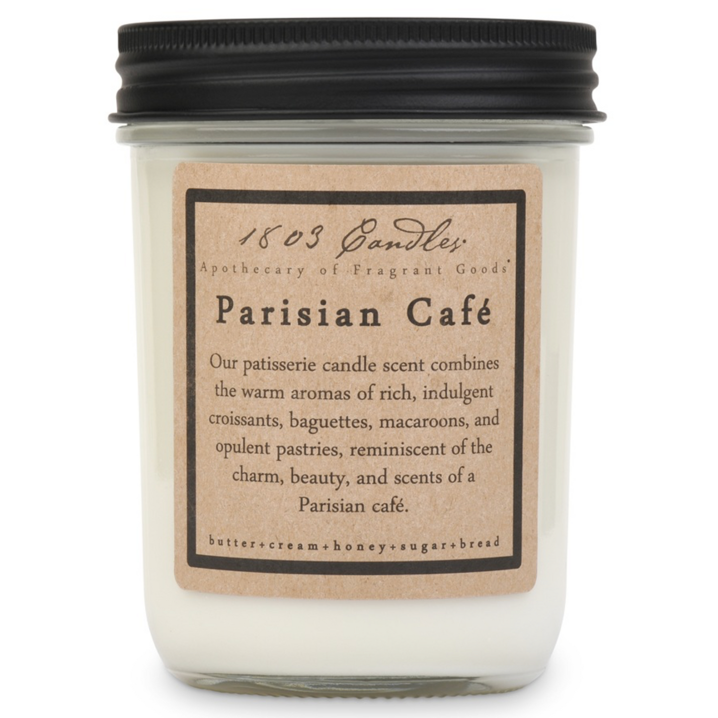 1803 Candle - Parisian Café - 14 oz. Glass Jar