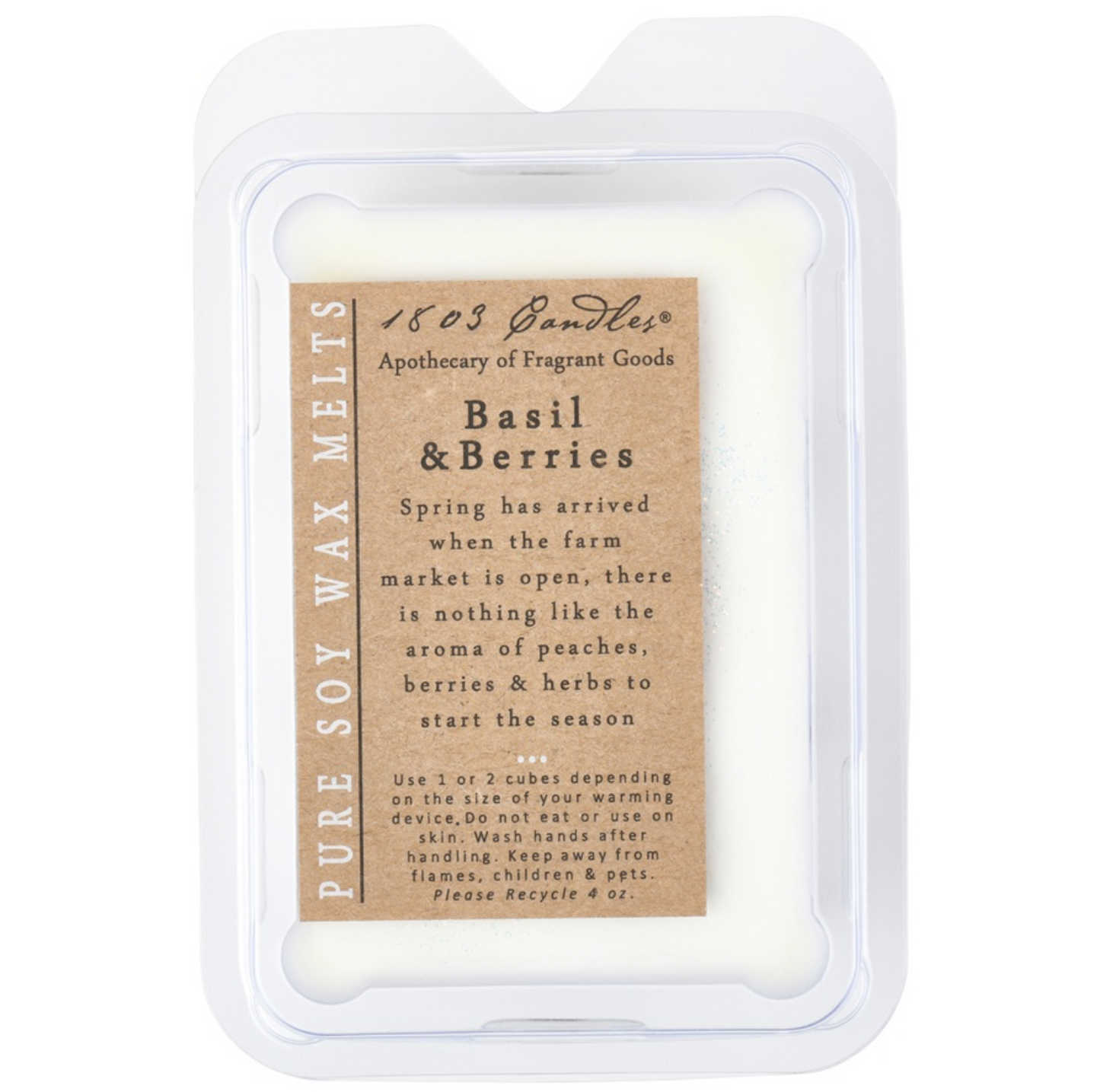 1803 Wax Melters - 4 oz. Pure Soy Wax Basil & Berries