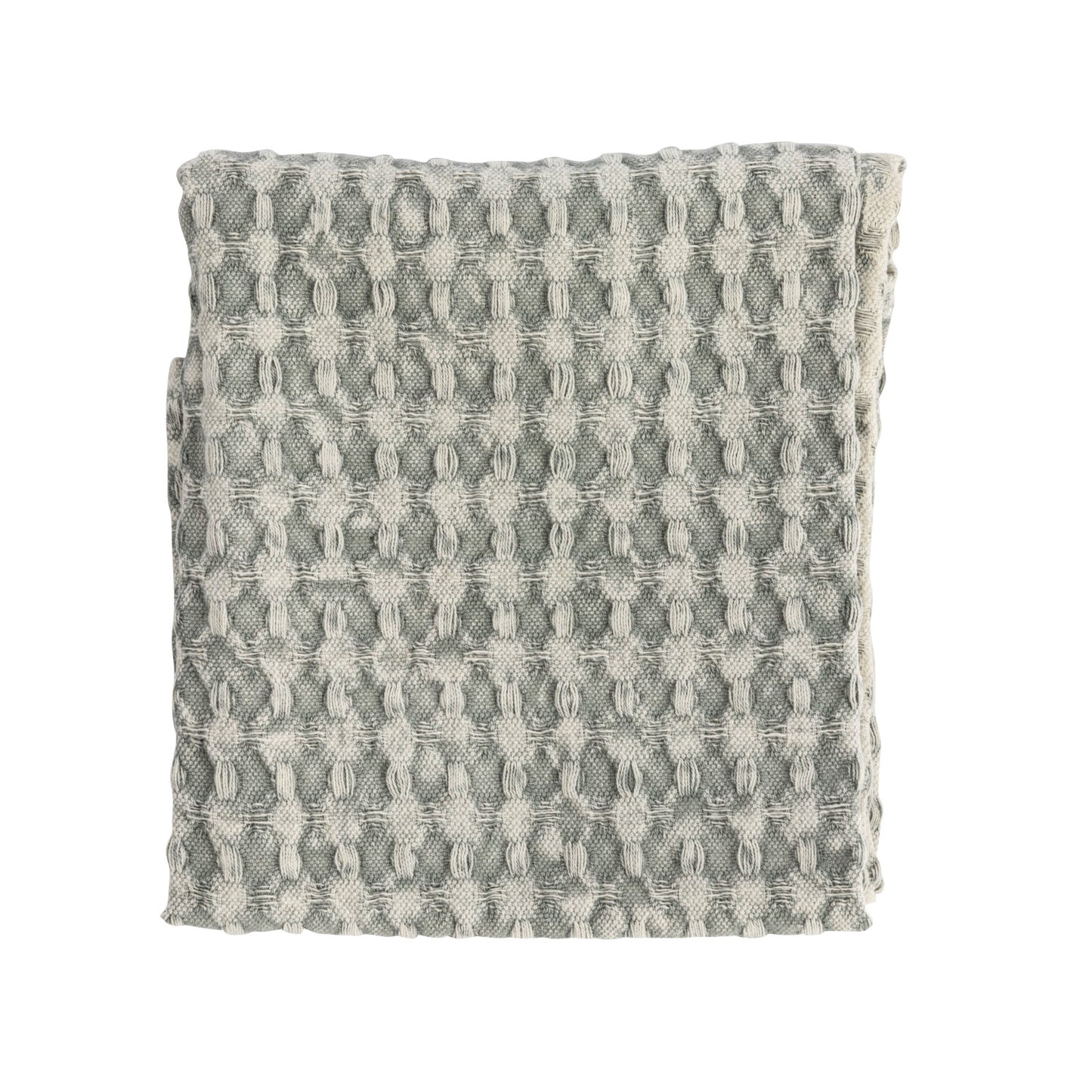 Stonewashed Cotton Waffle Weave Tea Towel - Blue