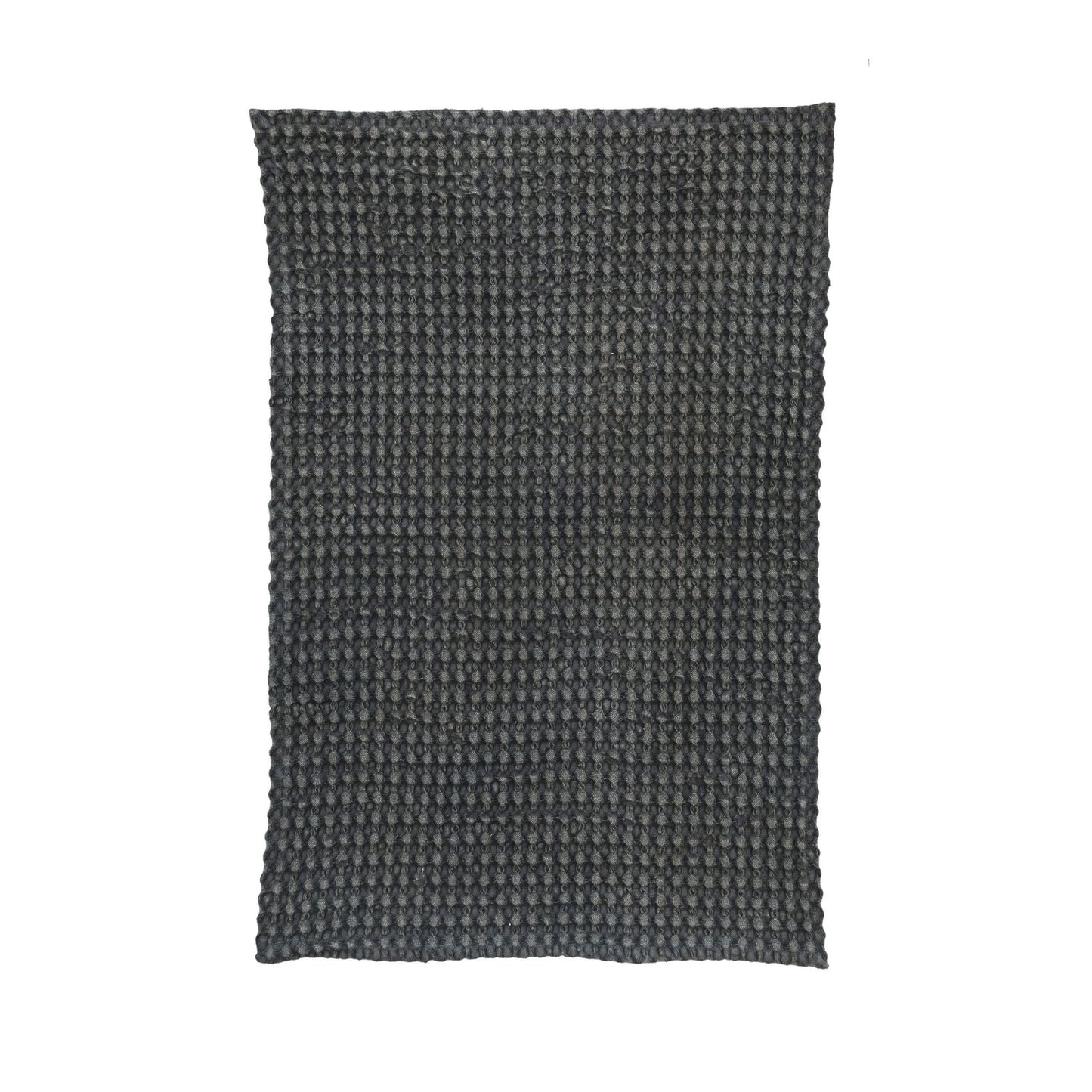 Stonewashed Cotton Waffle Weave Tea Towel - Charcoal