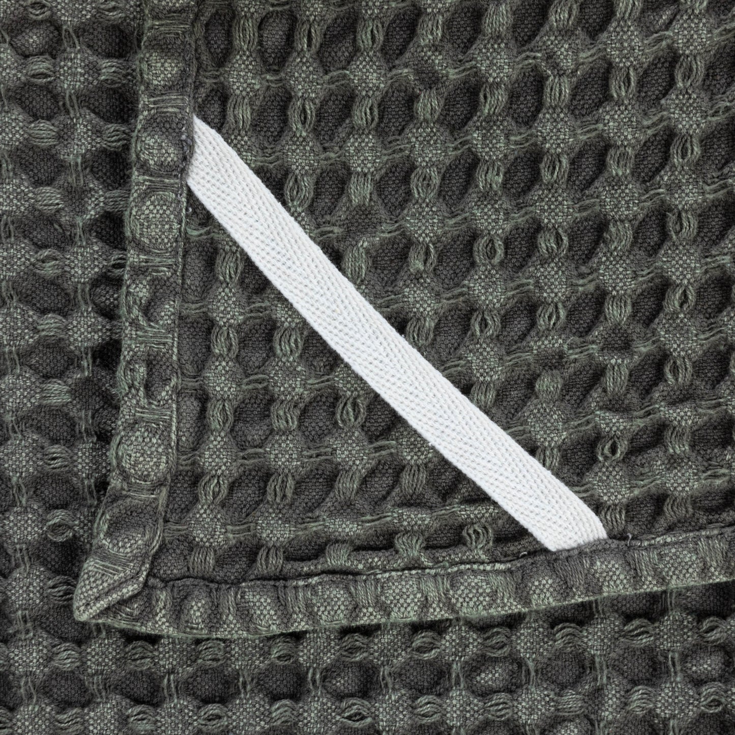 Stonewashed Cotton Waffle Weave Tea Towel - Charcoal