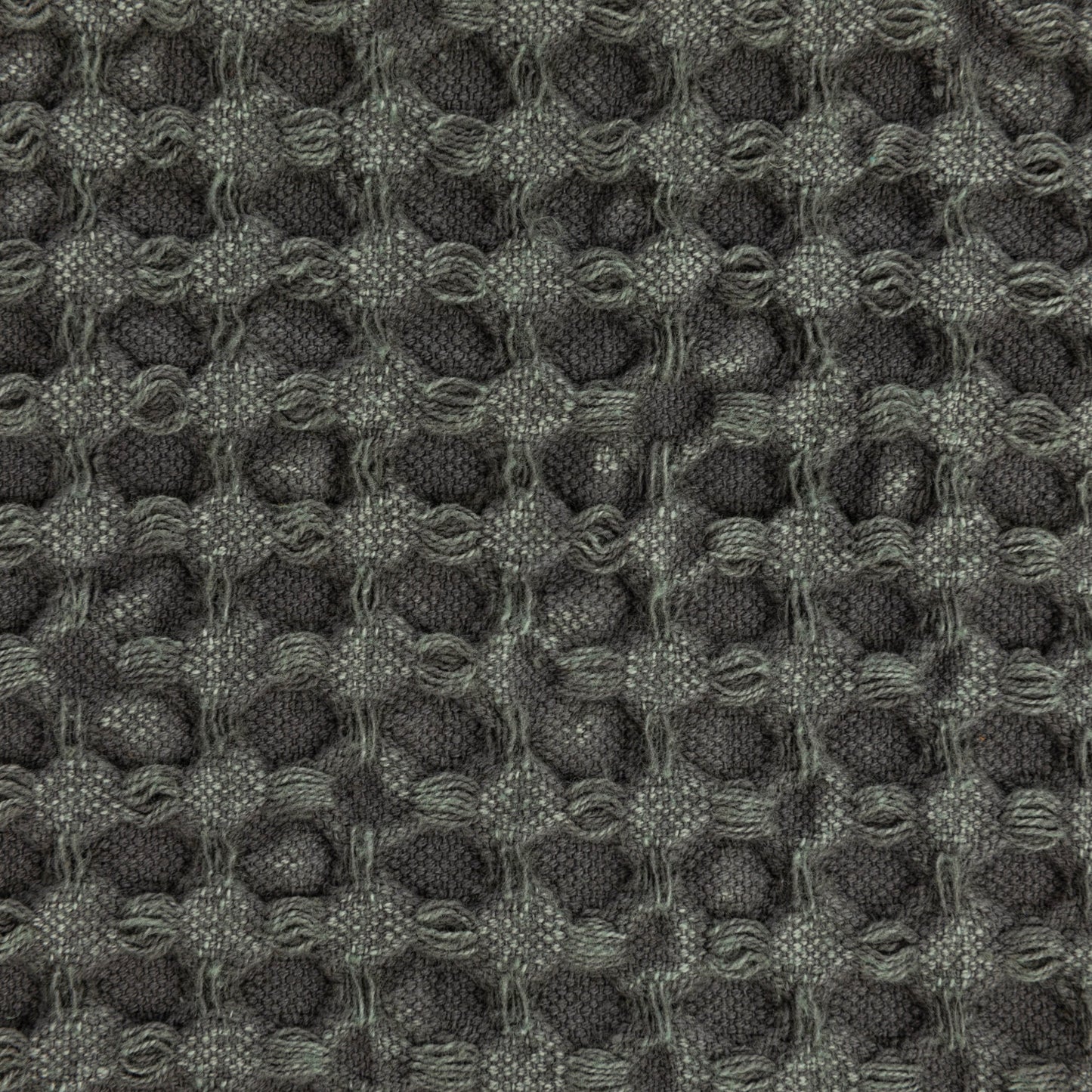 Stonewashed Cotton Waffle Weave Tea Towel - Charcoal