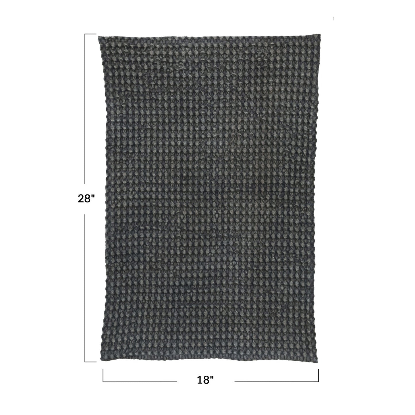 Stonewashed Cotton Waffle Weave Tea Towel - Charcoal