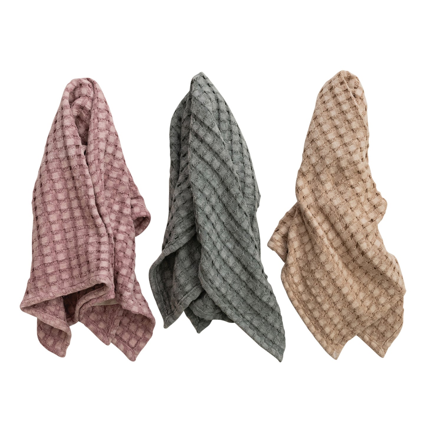 Oversized Stonewashed Cotton Waffle Weave Tea Towel