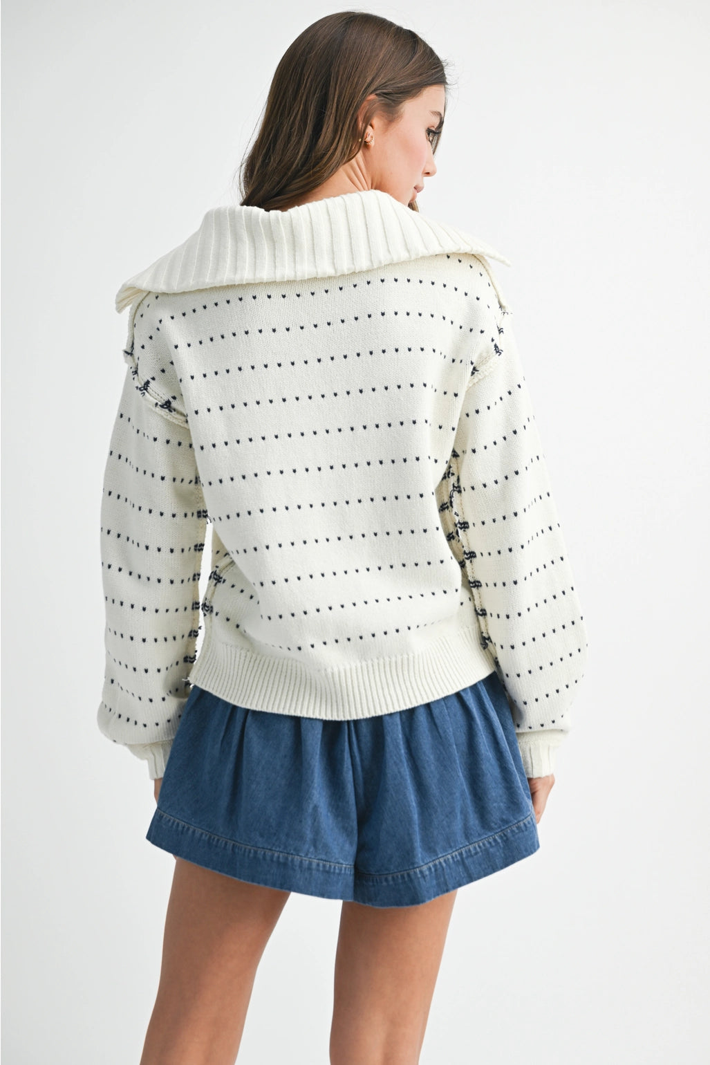 Dot Knit Pullover Sweater