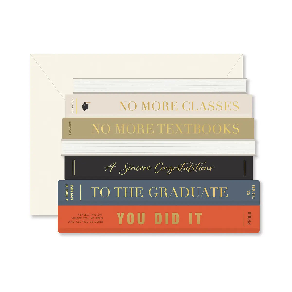 Graduation Books Die-Cut Greeting Card