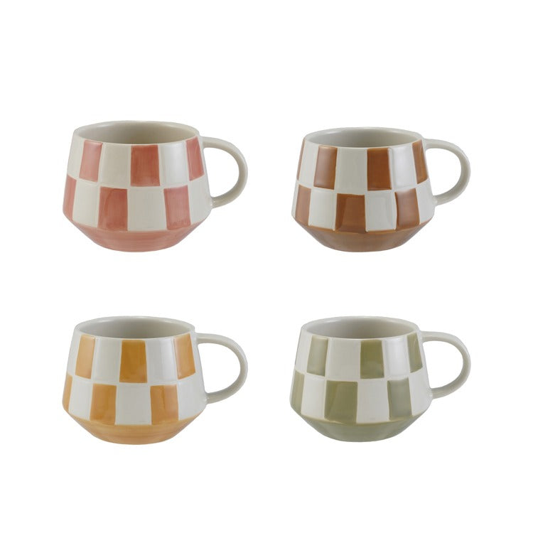 Plaid Stoneware Mug