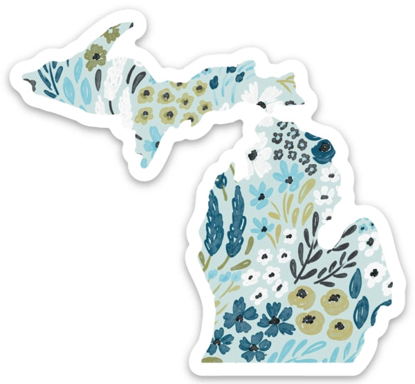 Michigan 3x3in. Floral State Sticker
