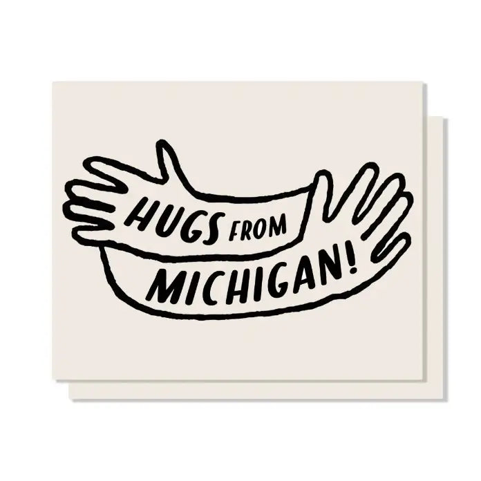 Hugs from Michigan Letterpress Card