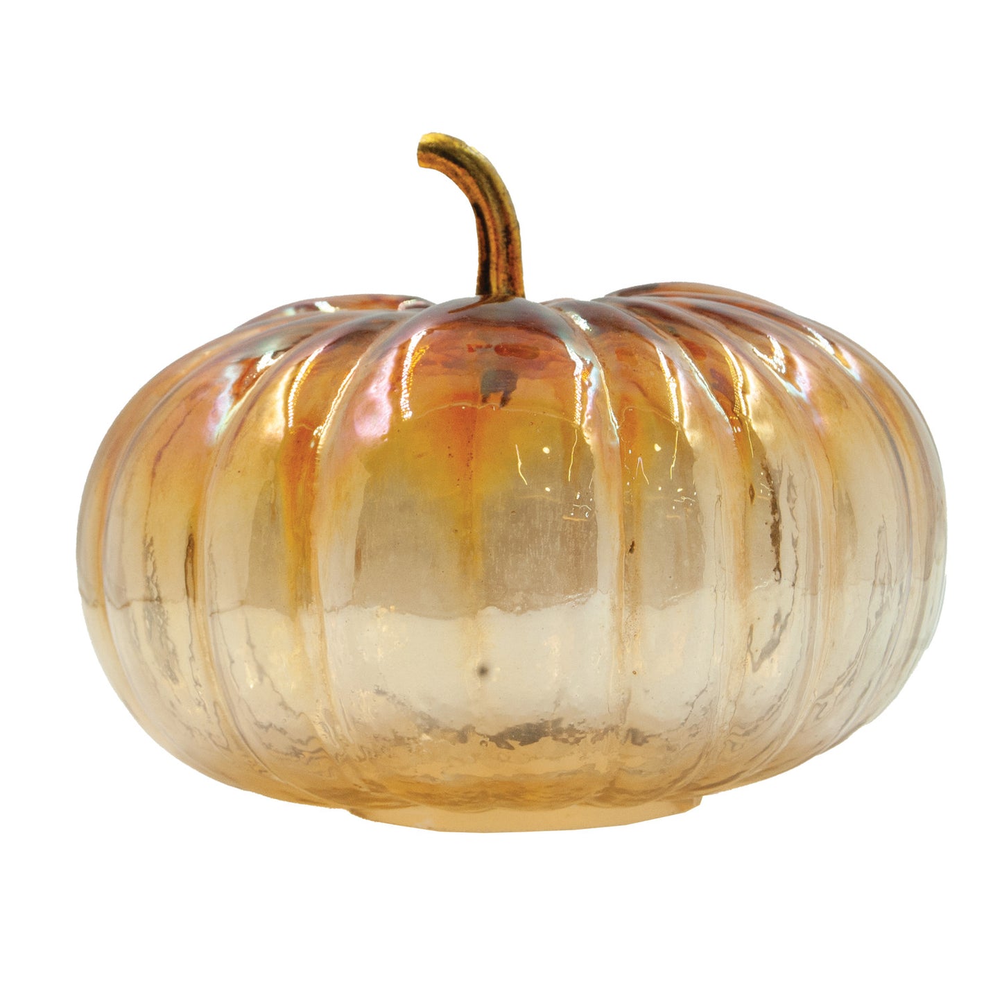 Glass Pumpkin with Brass Stem