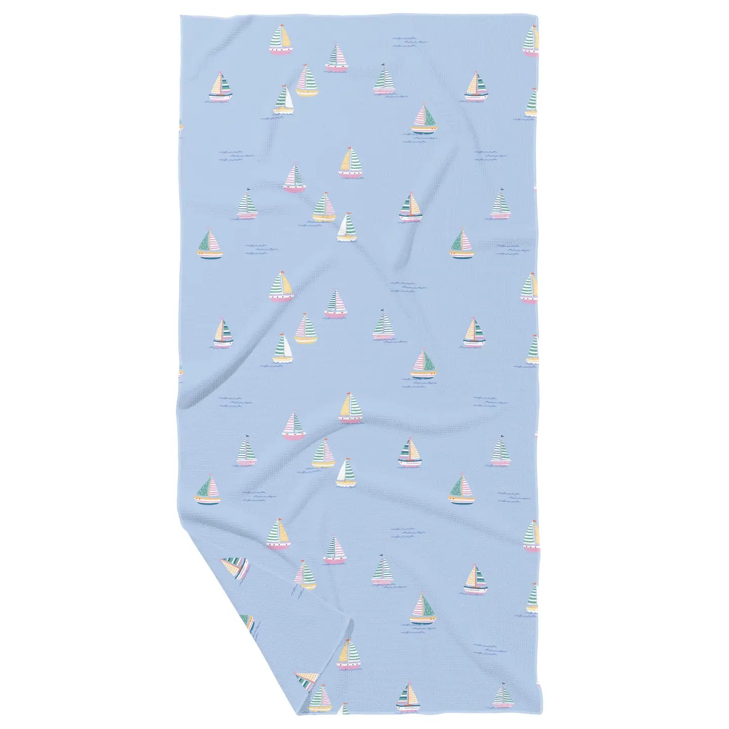 Little Sailboat Double Sided Waffle Dish Towel