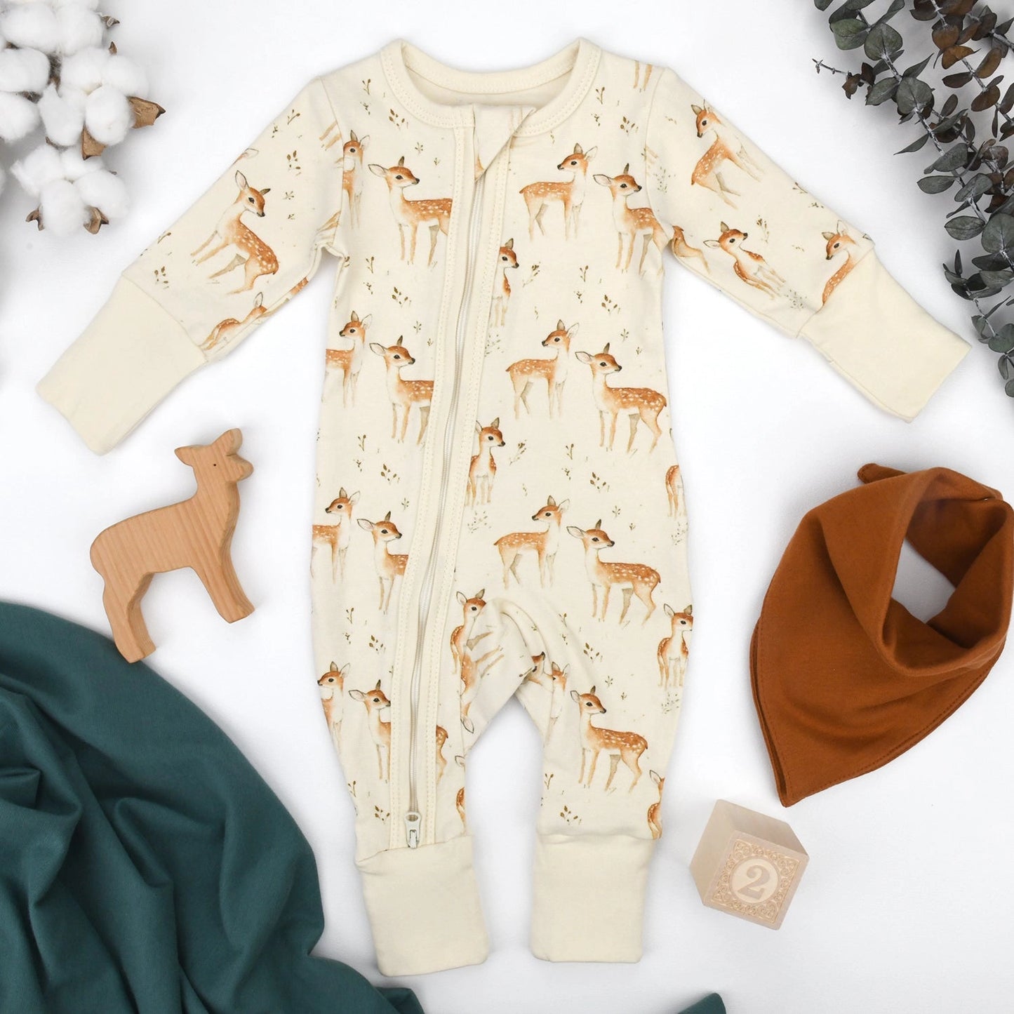 Organic Cotton Onesie - Fawn