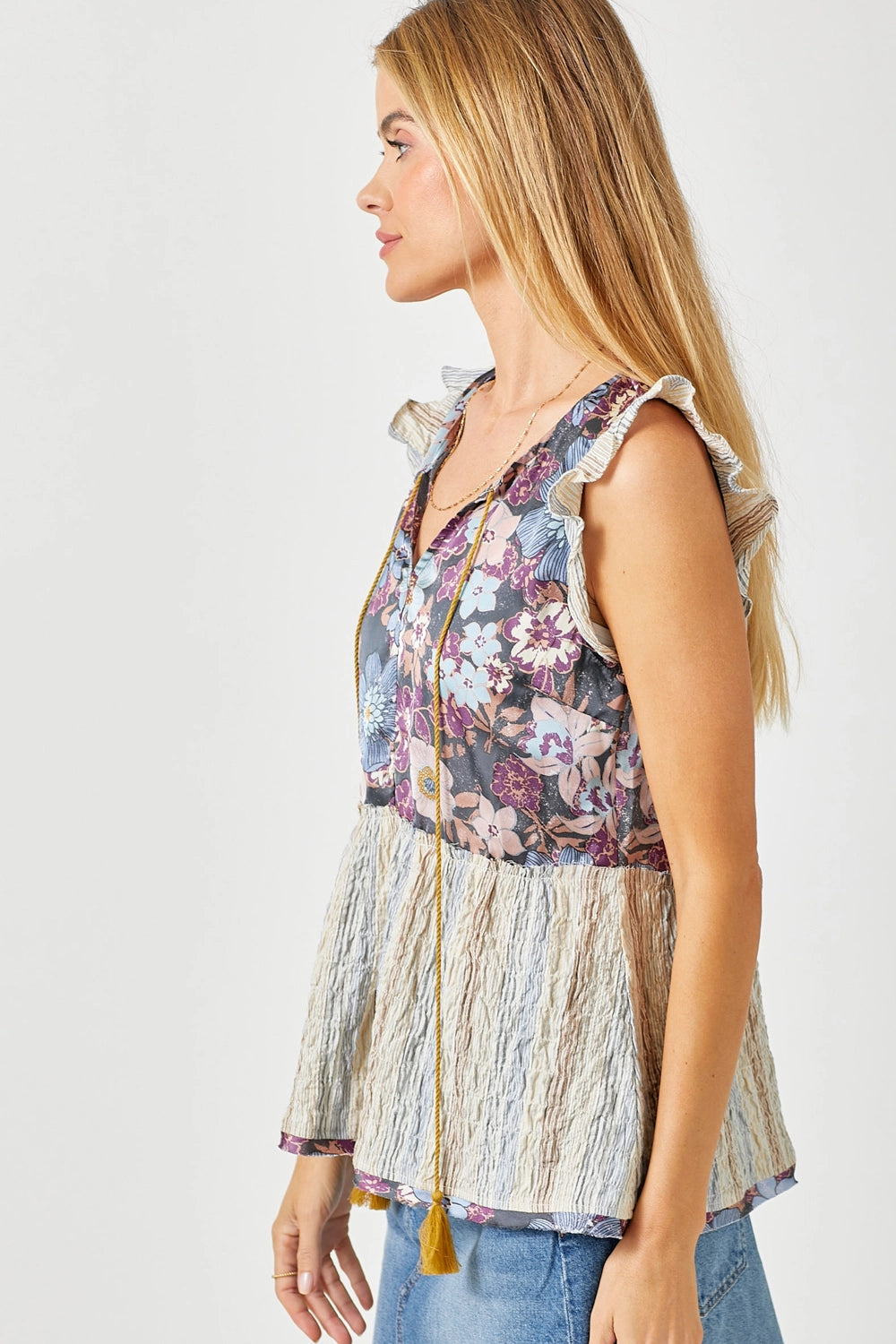 Flutter Sleeve Peplum Top