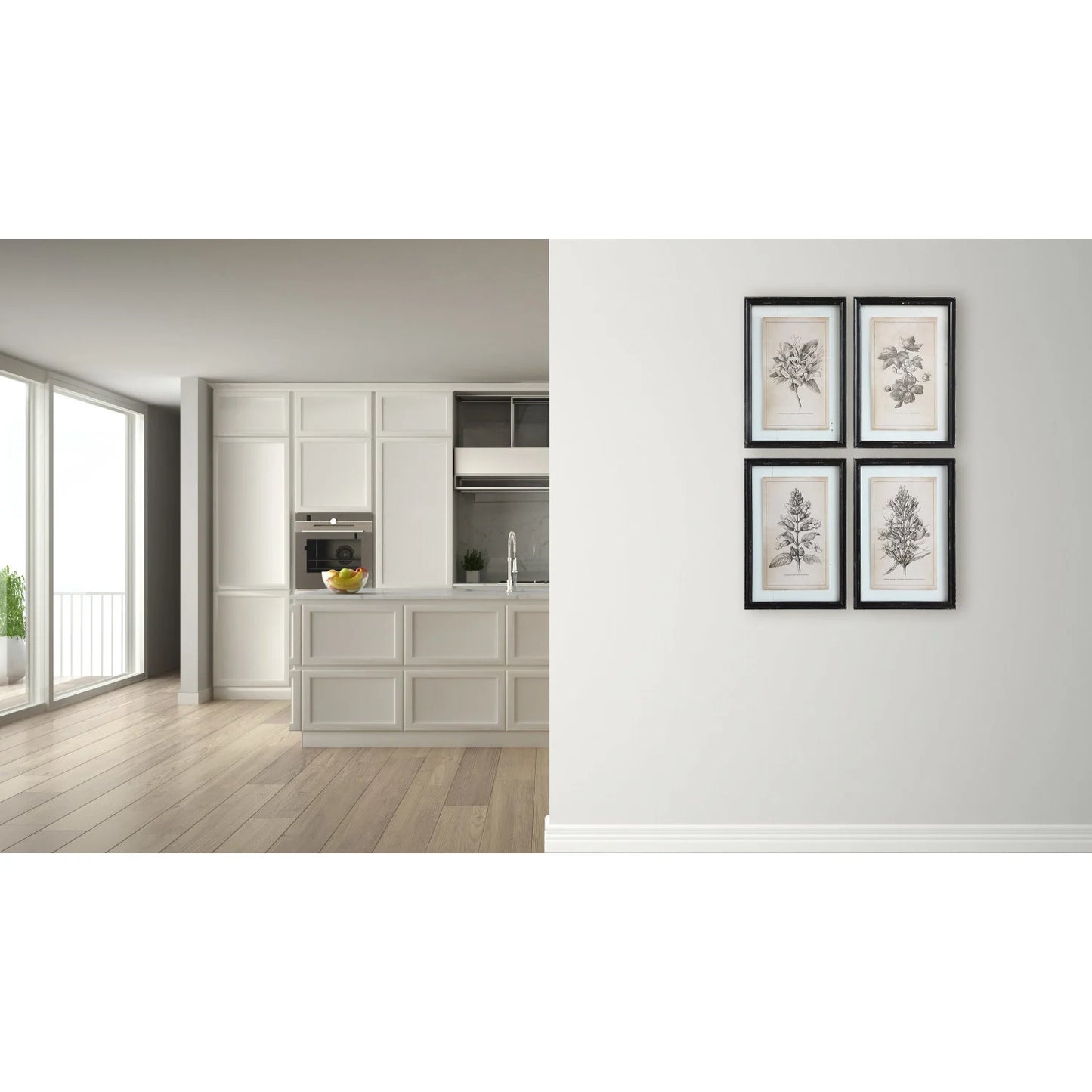 Framed Wall Decor with Floral Image