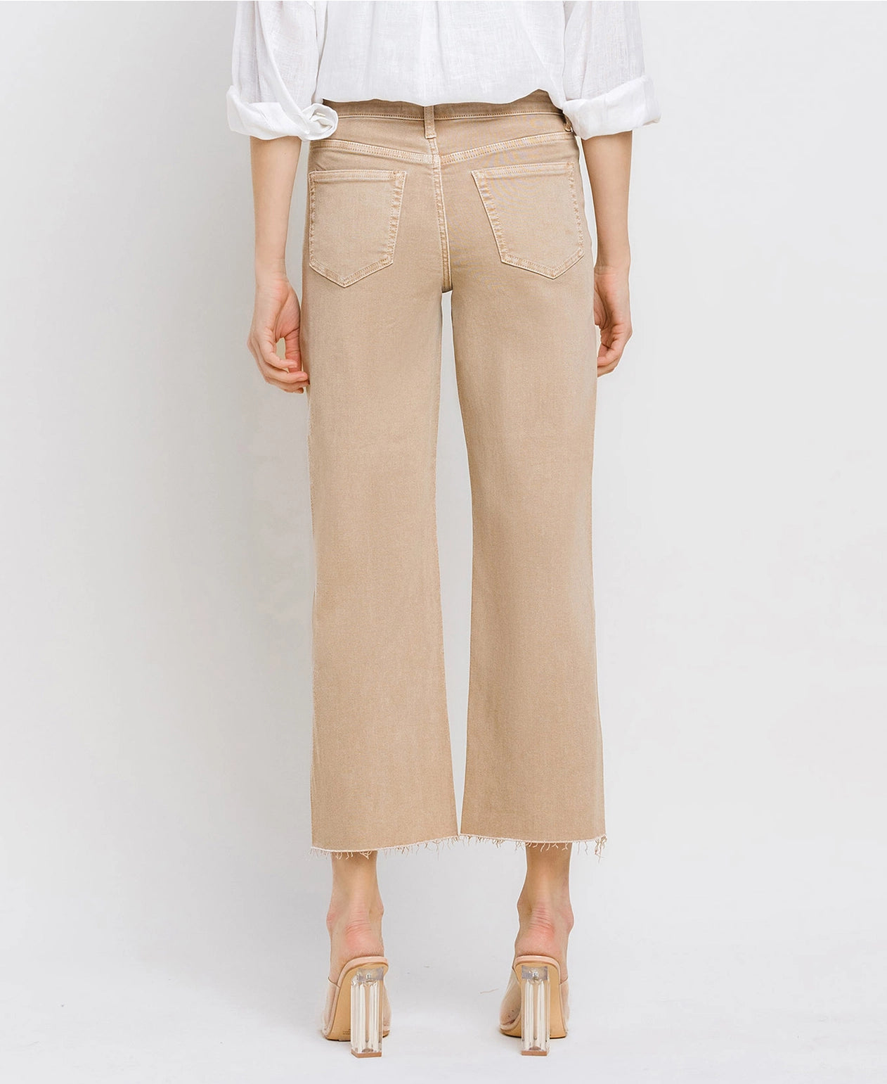 High Rise Crop Wide Leg Jeans